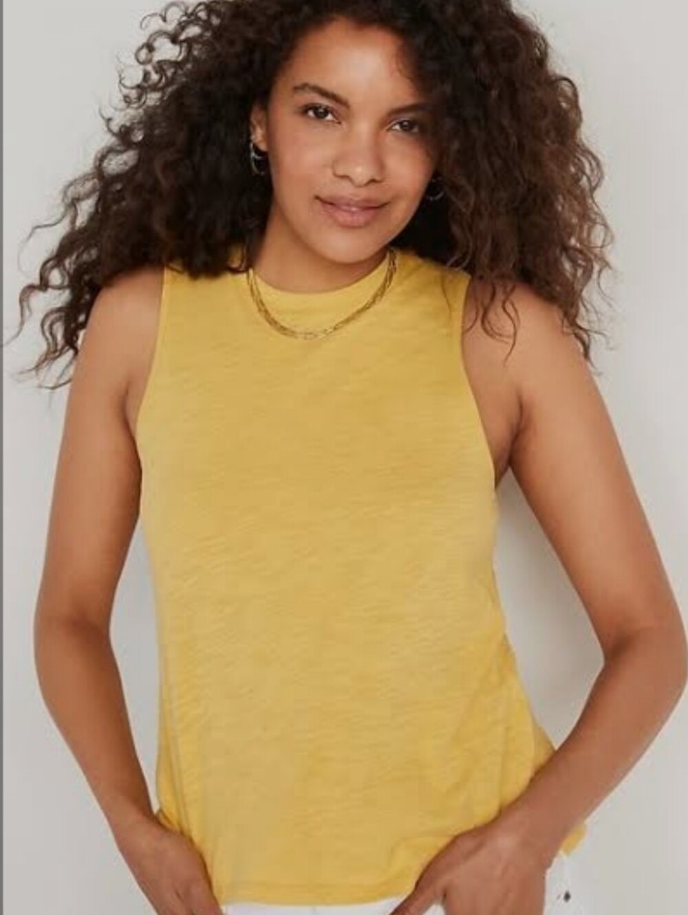 Old Navy Sleeveless Mustard Yellow Tank Top Size Medium Tall